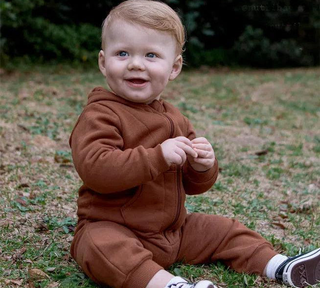 Macacão Capuz Moletom em Bebê