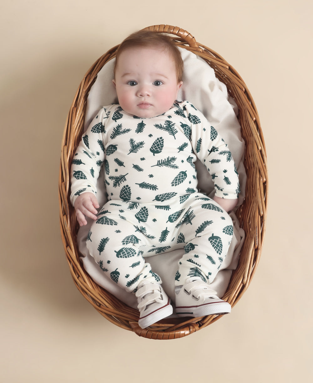 Conjunto Body Manga Longa e Calça Bebê | Pine Cones