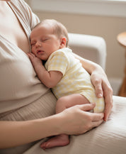 Body de Bebê Manga Curta Unissex | Vichy Amarelo