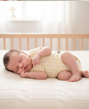 Body de Bebê Manga Curta Unissex | Vichy Amarelo