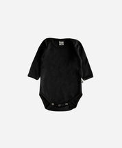 Body de Bebê Manga Longa Unissex | Liso Preto