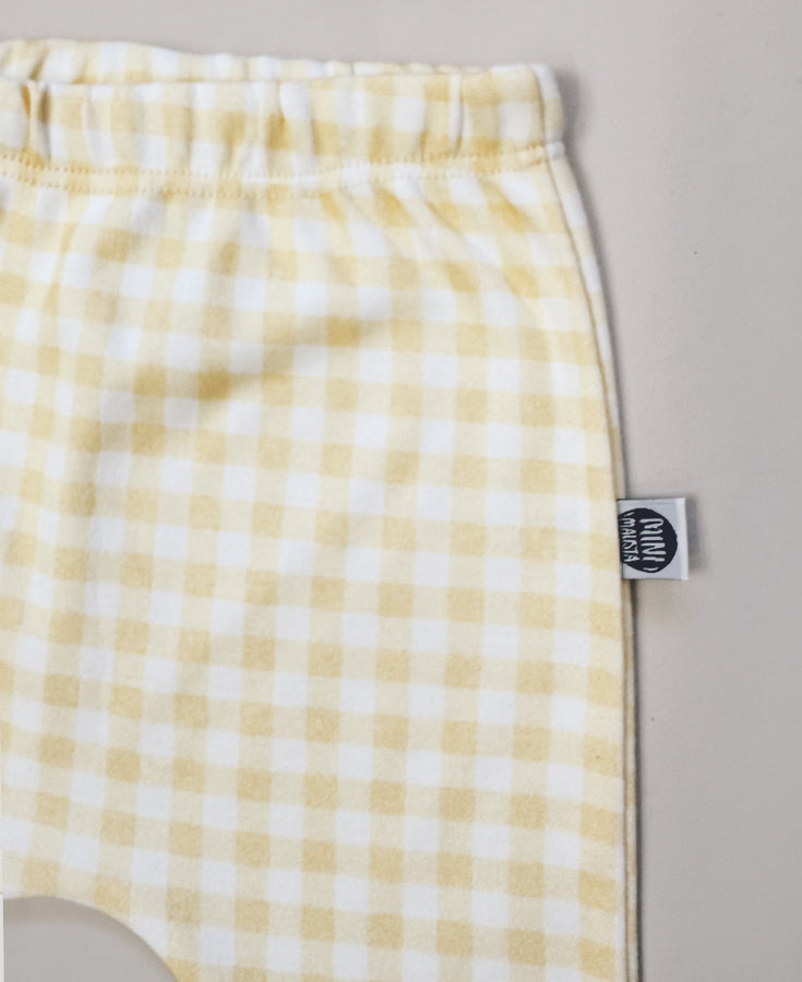 Calça de Bebê Harém Unissex | Vichy Amarelo