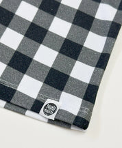 Camiseta Infantil de Inverno Manga Longa Unissex Raglan | Vichy Preto