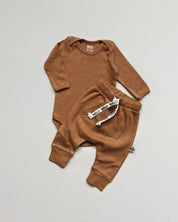 Conjunto Body Manga Longa e Calça Bebê | Liso Goldie