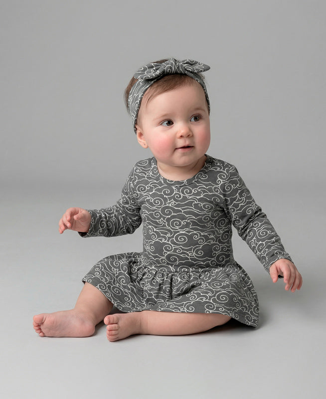 Conjunto Bebê Menina Body-Vestido Inverno + Faixinha | Dreamy