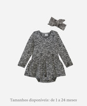 Conjunto Bebê Menina Body-Vestido Inverno + Faixinha | Dreamy