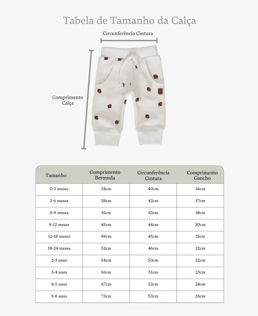 Conjunto de Moletom Infantil Algodão Unissex | Acorn e Beige