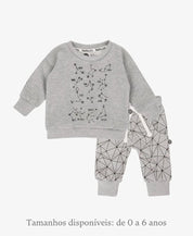 Conjunto de Moletom Infantil Peluciado | Constellation e Satellite Mescla