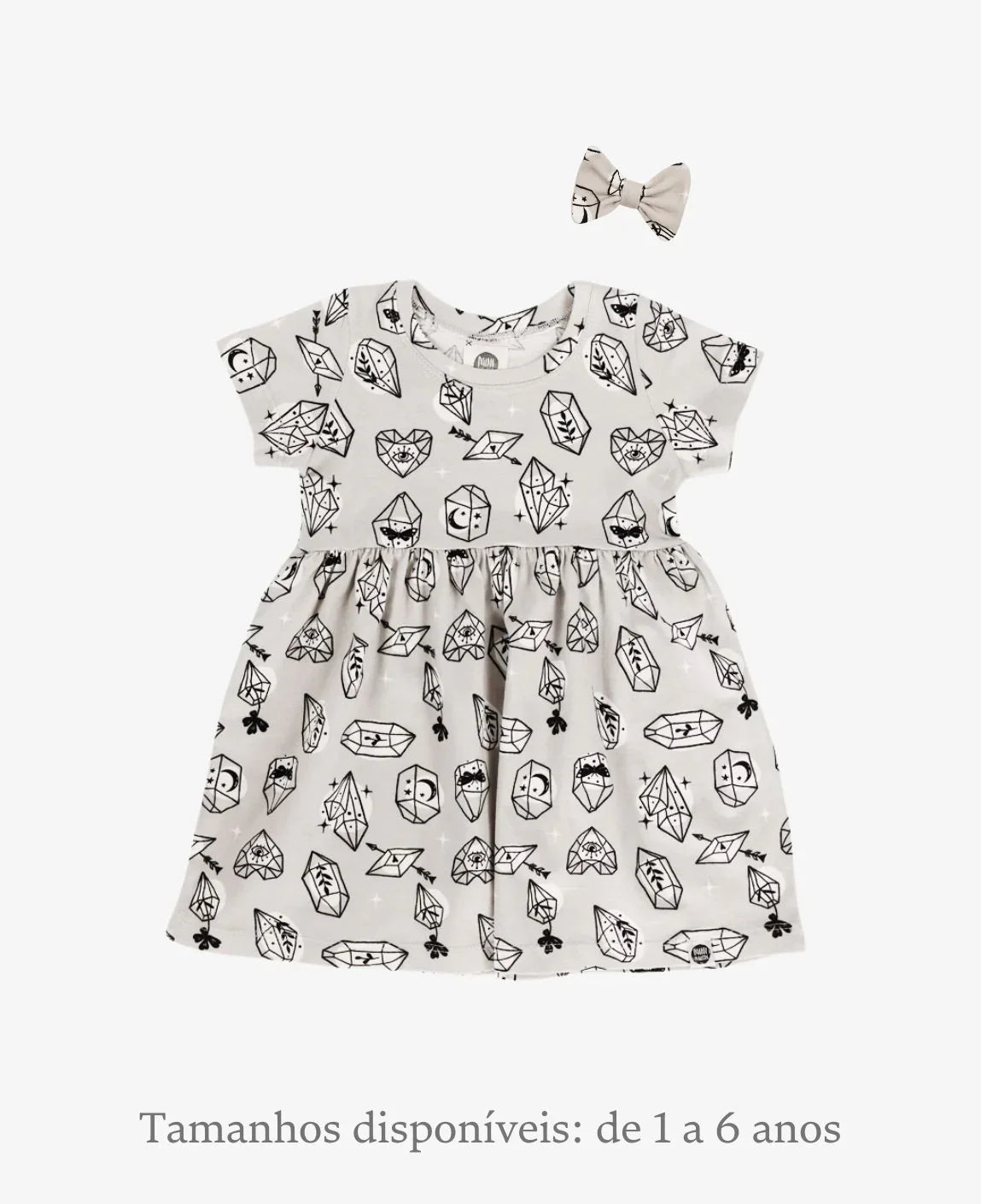 Conjunto Vestido Verão e Laço Clip Menina | Crystal