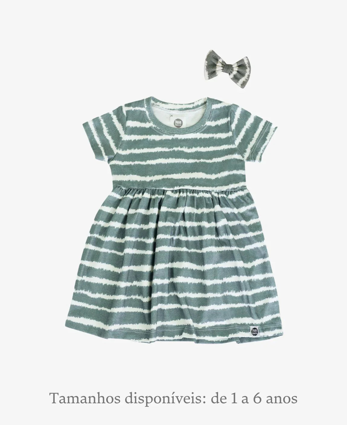 Conjunto Vestido Verão e Laço Clip Menina | Tie Dye