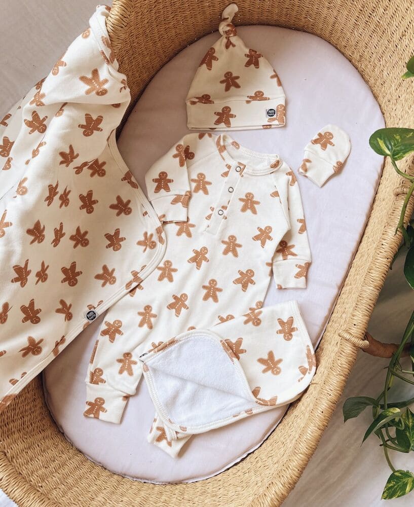 Conjunto Saída de Maternidade Meu Primeiro Natal - 4 Peças | Gingerbread