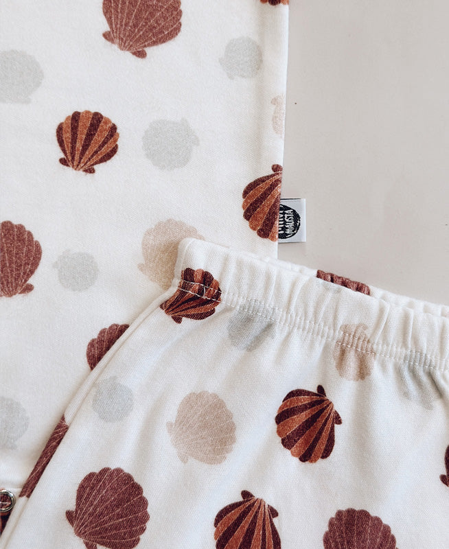 Conjunto Body Manga Curta e Calça Bebê Unissex | Seashell