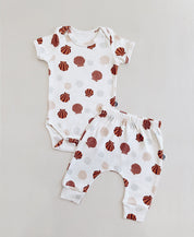 Conjunto Body Manga Curta e Calça Bebê Unissex | Seashell