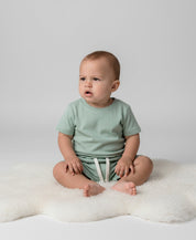 Conjunto Camiseta e Bermuda Infantil Menino | Liso Eucalipto