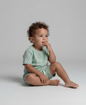 Conjunto Camiseta e Bermuda Infantil Menino | Liso Eucalipto