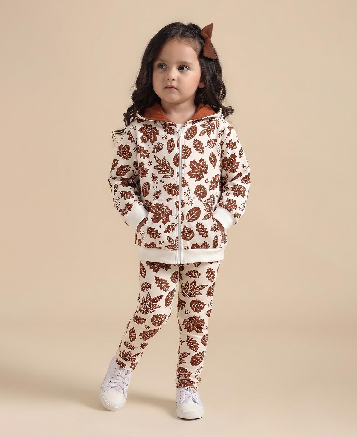 Conjunto Casaco de Moletom e Calça Legging Infantil Algodão | Fall