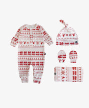 Conjunto Saída de Maternidade Meu Primeiro Natal - 4 Peças | Xmas Tricot - Com Caixa Presente