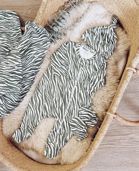 Kit Presente Saída de Maternidade Bebê 4 peças | Zebra - Com Caixa Presente