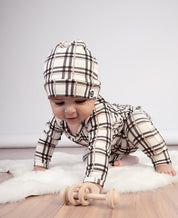 Conjunto Body Manga Longa e Calça Bebê | Xadrez Plaid