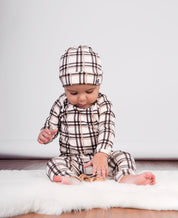 Conjunto Body Manga Longa e Calça Bebê | Xadrez Plaid