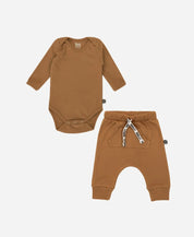 Conjunto Body Manga Longa e Calça Bebê | Liso Goldie