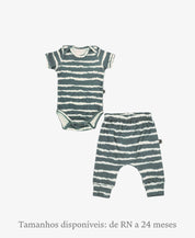 Conjunto Body Manga Curta e Calça Bebê Unissex | Tie Dye