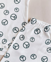 Conjunto Body Manga Curta e Calça Bebê Unissex | Peace and Love
