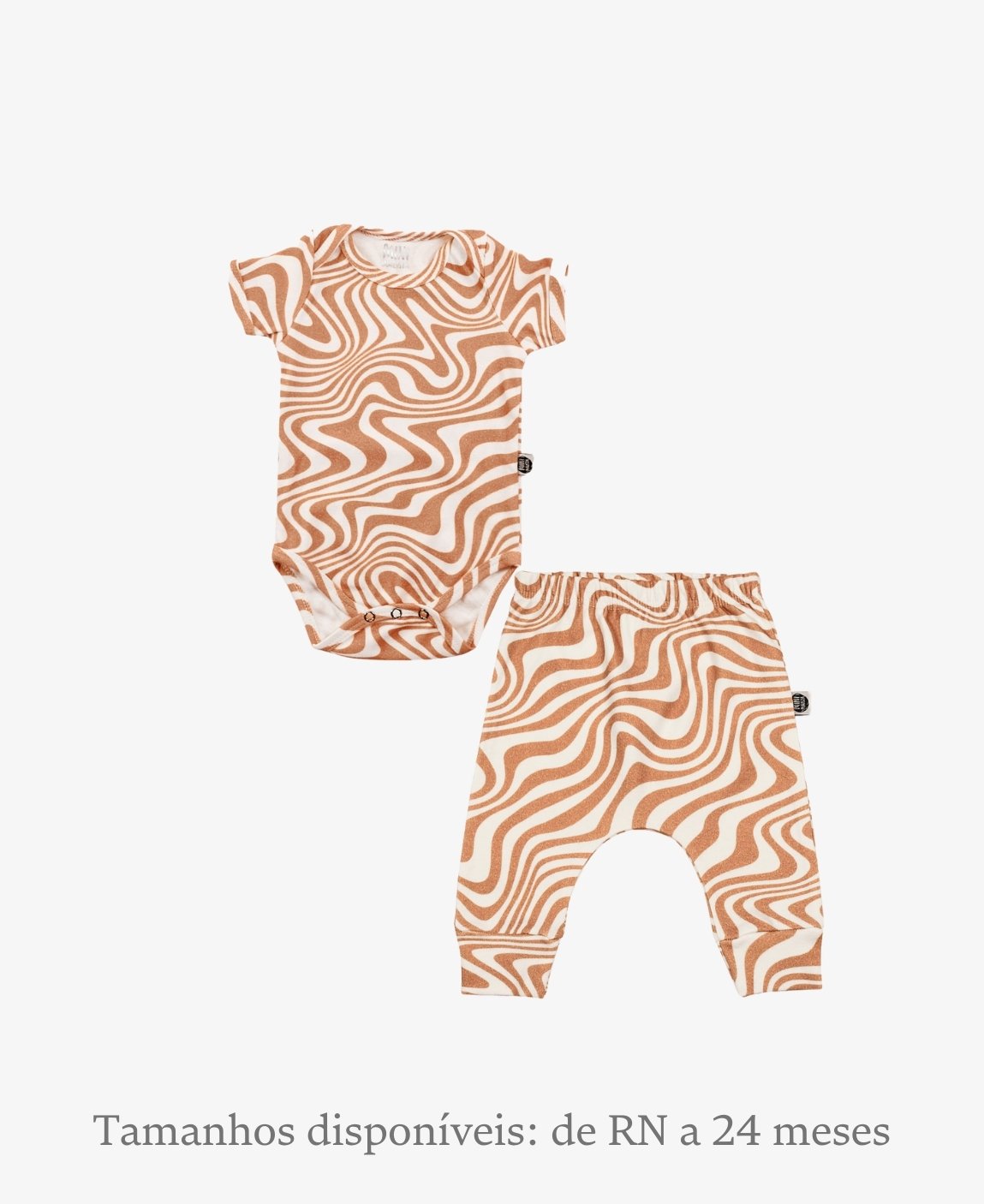 Conjunto Body Manga Curta e Calça Bebê Unissex | Swirl