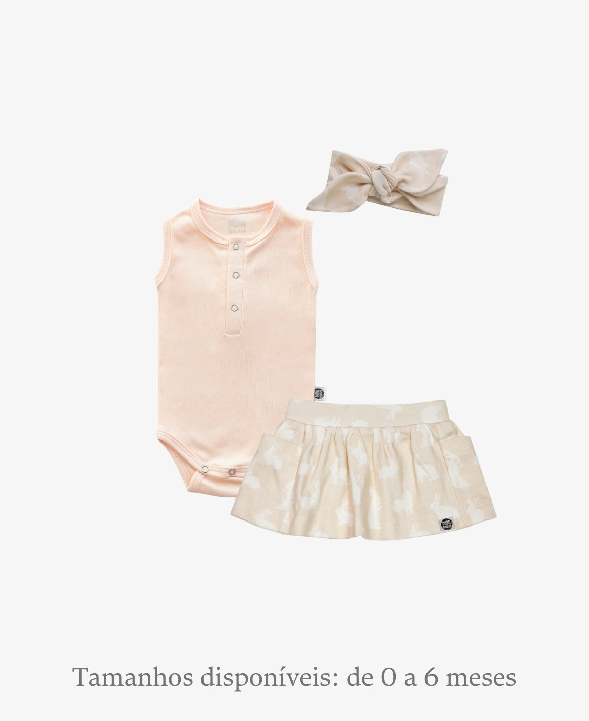 Conjunto Verão Bebê Menina Body e Saia | Peachy e Bunny