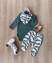 Conjunto Bebê Menino Calça + Body + Babador | Blue Flock