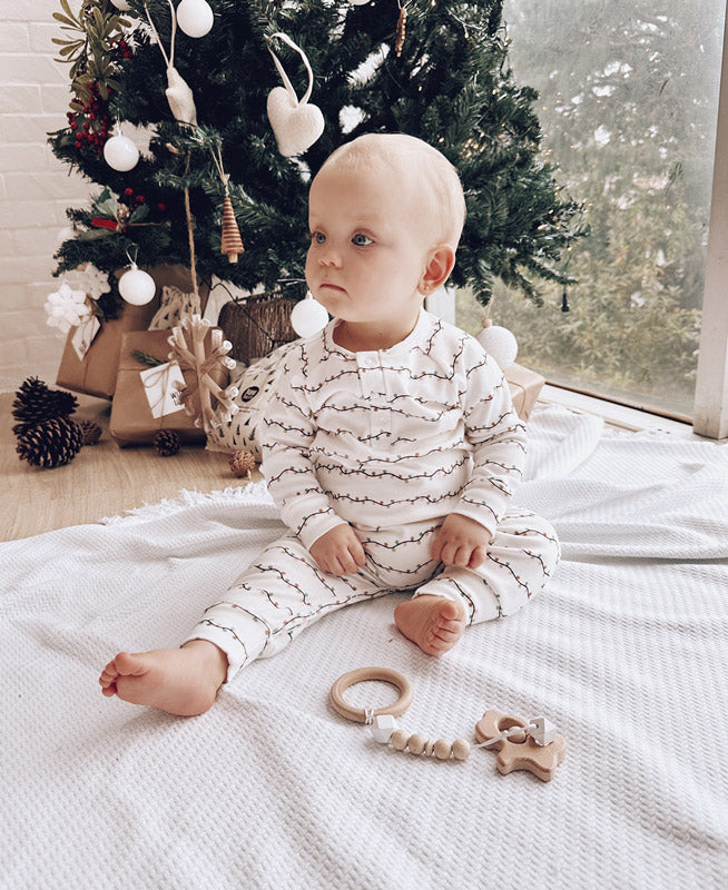 Conjunto Saída de Maternidade Meu Primeiro Natal - 4 Peças | Lights - Com Caixa Presente