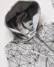 Macacão Bebê Capuz e Ziper Unissex Moletom Peluciado | Satellite Mescla