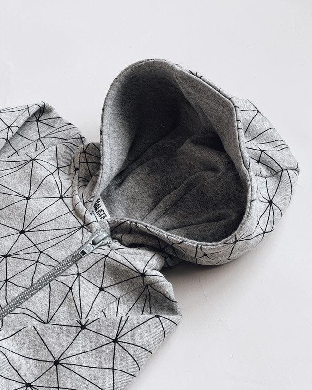 Macacão Bebê Capuz e Ziper Unissex Moletom Peluciado | Satellite Mescla