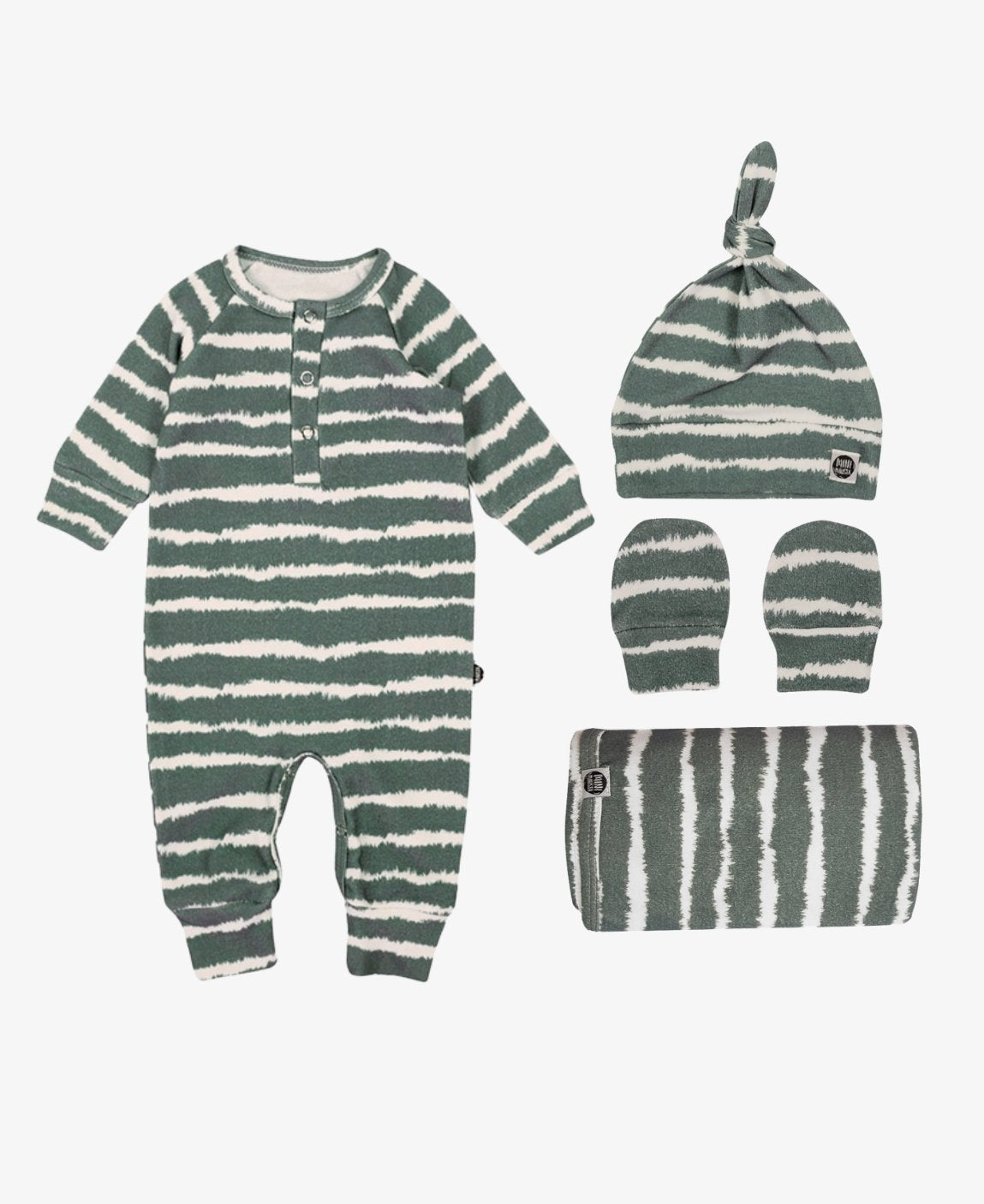 Kit Presente Saída de Maternidade Bebê 4 peças | Tie Dye - Com Caixa Presente