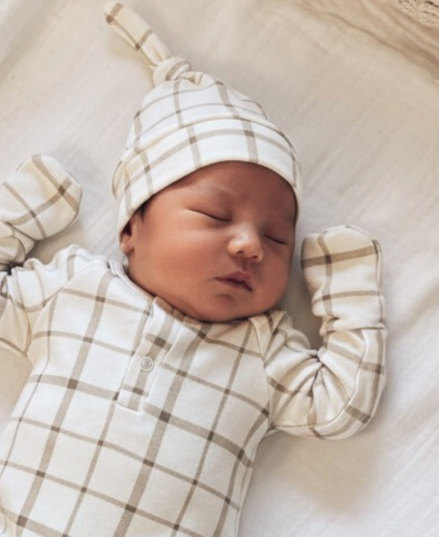 Touca Nó Recém-Nascido Unissex | Xadrez Verão