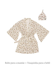 Kit Presente Mamãe e Bebê Recém-Nascido Maternidade - Robe + Touquinha Combinando | Nude Rainbow
