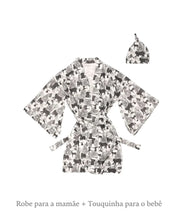 Kit Presente Mamãe e Bebê Recém-Nascido Maternidade - Robe + Touquinha Combinando | Winter