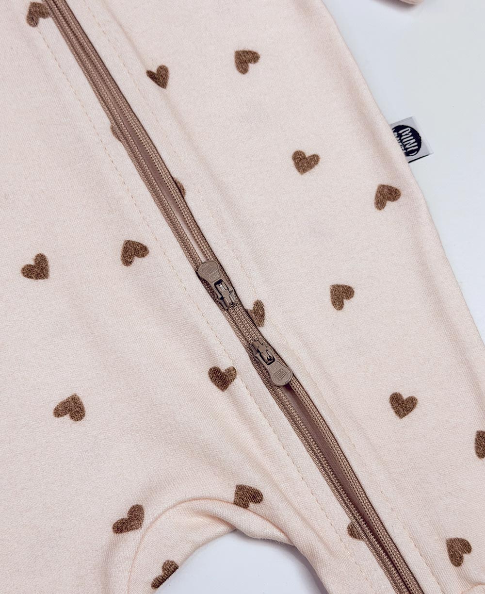 Macacão de Bebê Ziper com Pezinho | Love In Brown