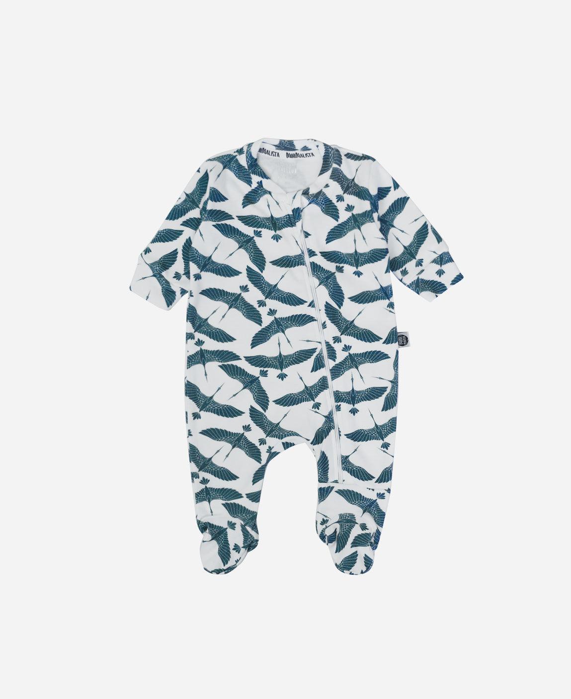 Macacão de Bebê Ziper com opção de Pezinho | Blue Flock