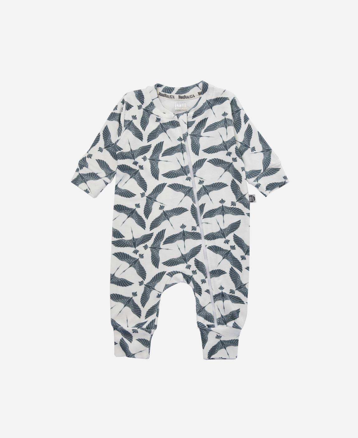 Macacão de Bebê Ziper com opção de Pezinho | Blue Flock