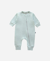 Macacão de Bebê Ziper com opção de Pezinho | Liso Mint