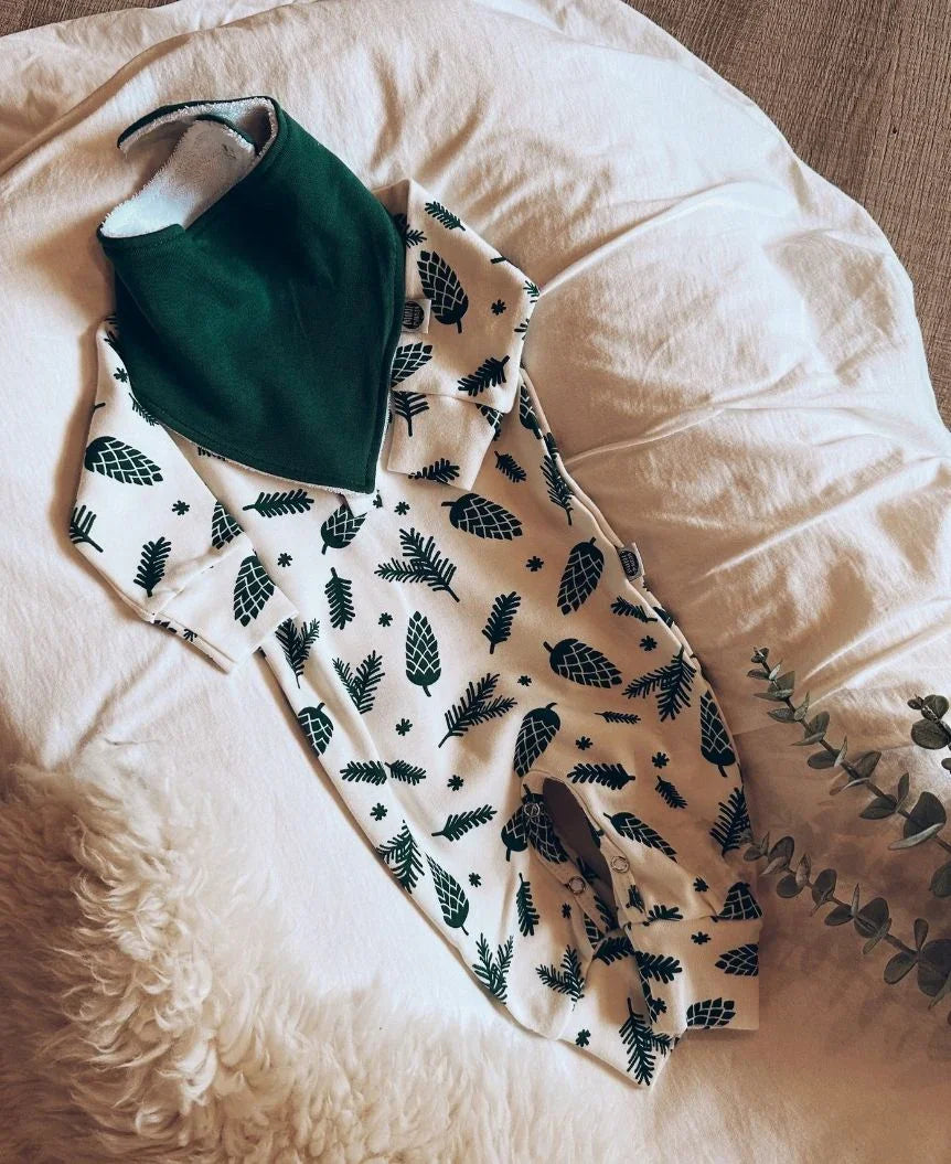 Macacão de Bebê Raglan Botões Unissex | Pine Cones