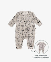 Macacão de Bebê Ziper com opção de Pezinho | Crystal