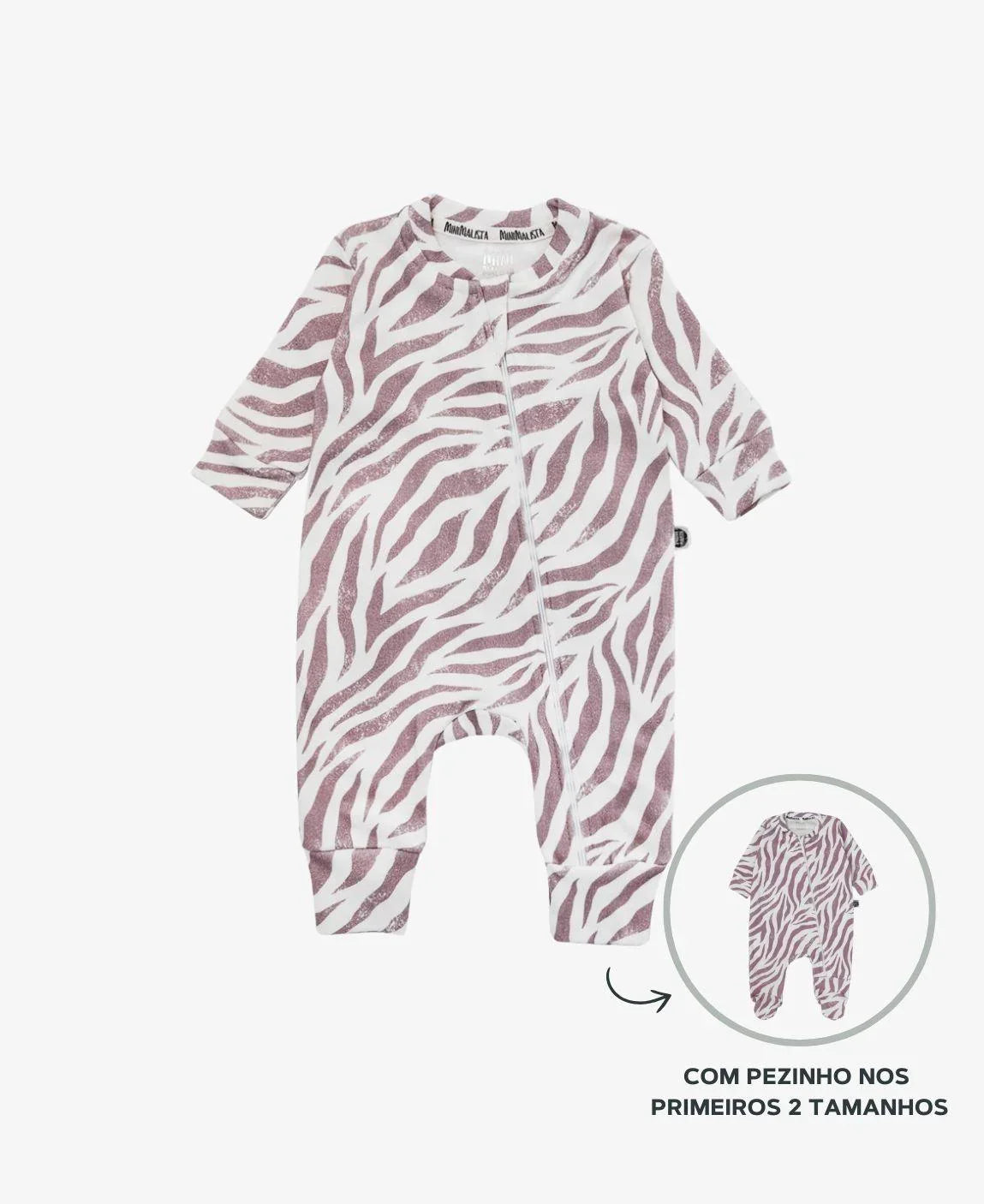 Macacão de Bebê Ziper com opção de Pezinho | Feline