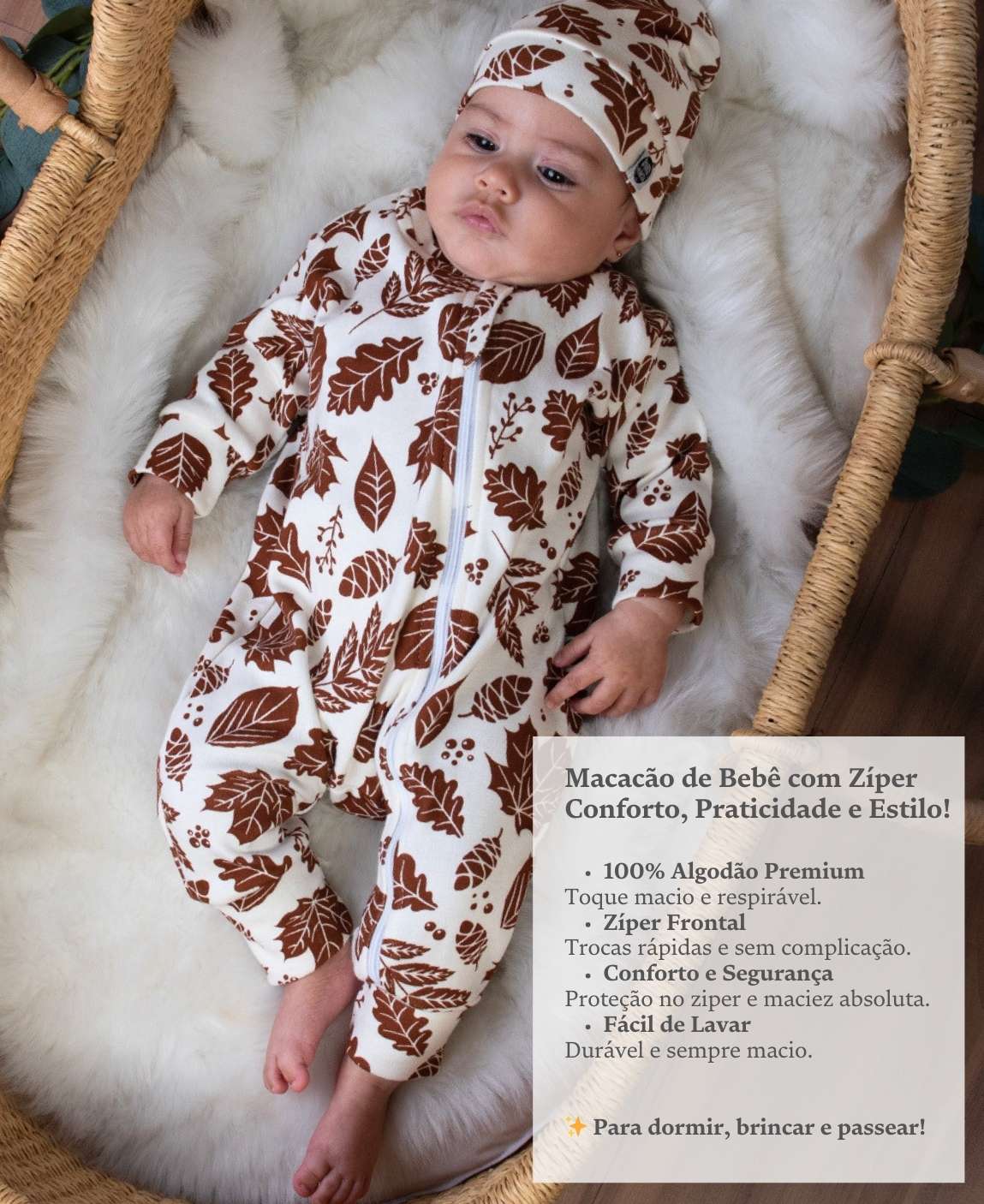 Kit Presente Saída de Maternidade Bebê 4 peças | Fall - Com Caixa Presente