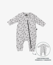 Macacão de Bebê Ziper com opção de Pezinho | Satellite Branco