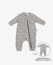 Macacão de Bebê Ziper com opção de Pezinho | Satellite Mescla