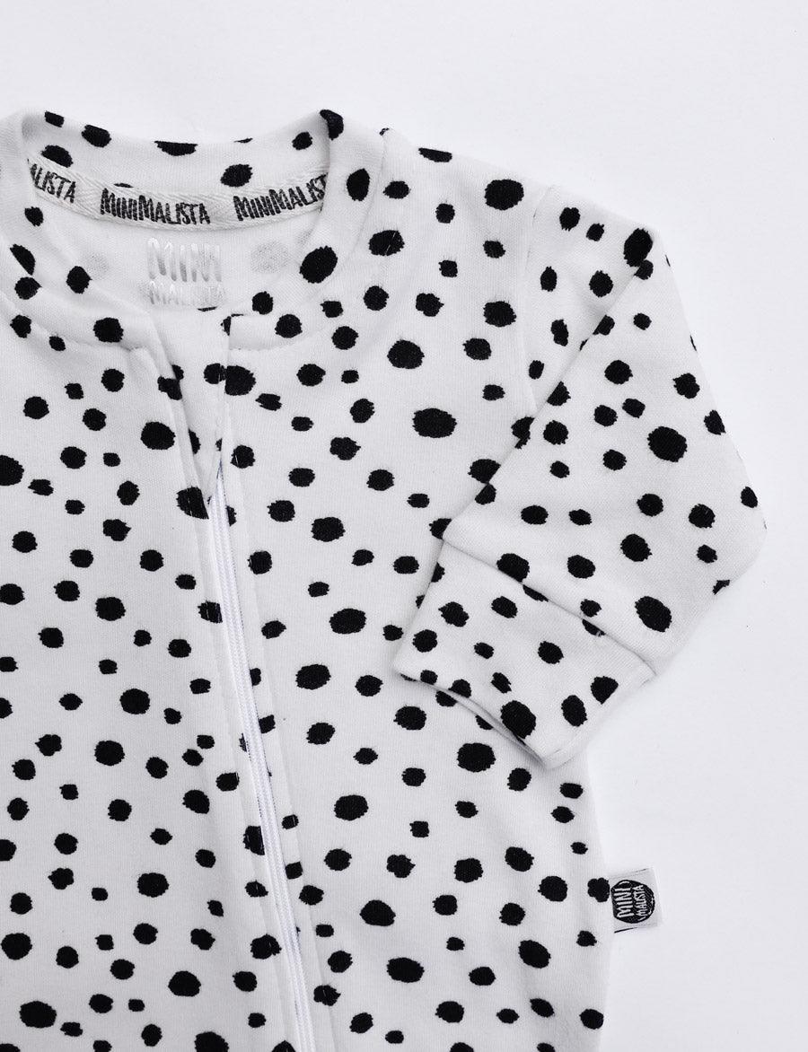 Macacão de Bebê Ziper com opção de Pezinho | Snow Leopard