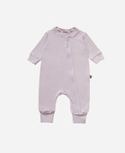 Macacão de Bebê Ziper com opção de Pezinho | Liso Lilac