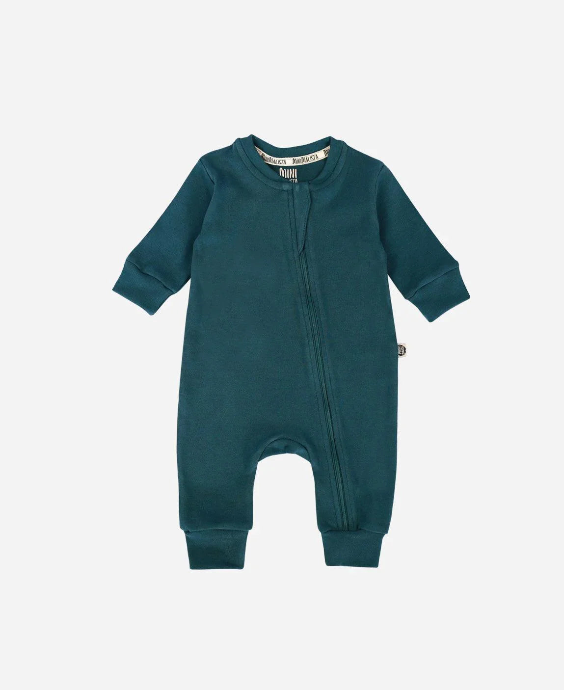 Macacão de Bebê Ziper com opção de Pezinho | Liso Deep Green